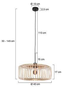 Steinhauer Lampa wisząca Sparkled Light, możliwość ściemniania, jasne drewno, salon / jadalnia, bambus