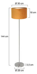 Mexlite Lampa stojąca Noor, aluminiowy / szary / cynkowy, salon / jadalnia, metal