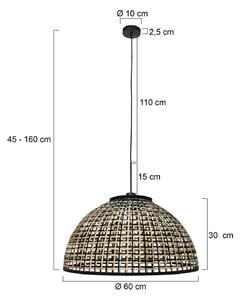 Steinhauer Lampa wisząca Sparkled Light, możliwość ściemniania, czarny, salon / jadalnia, bambus