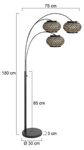 Steinhauer Lampa łukowa - lampa stojąca Nox Light, czarny, salon / jadalnia, metal