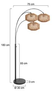 Steinhauer Lampa łukowa - lampa stojąca Nox Light, czarny, salon / jadalnia, metal