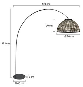 Anne Light Lampa łukowa - lampa stojąca Curve, czarny, salon / jadalnia, metal