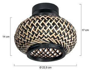 Steinhauer Lampa sufitowa Bloeba, możliwość ściemniania, czarny, salon / jadalnia, metal