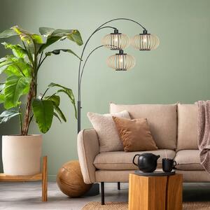 Steinhauer Lampa łukowa - lampa stojąca Nox Light, czarny, salon / jadalnia, metal