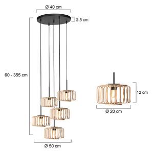 Steinhauer Lampa wisząca Breeza Beache, możliwość ściemniania, czarny, salon / jadalnia, metal