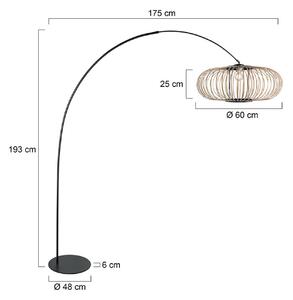 Anne Light Lampa łukowa - lampa stojąca Curve, czarny, salon / jadalnia, metal