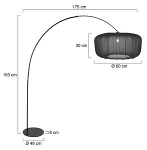 Anne Light Lampa łukowa - lampa stojąca Curve, czarny, salon / jadalnia, metal, nowoczesny