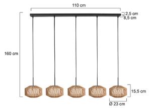 Anne Light Lampa wisząca Ropex, możliwość ściemniania, czarny, salon / jadalnia, metal