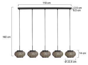 Steinhauer Lampa wisząca NoxLight, możliwość ściemniania, czarny, salon / jadalnia, metal