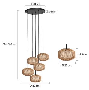 Anne Light Lampa wisząca Ropex, możliwość ściemniania, czarny, salon / jadalnia, metal