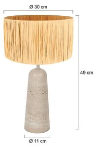 Anne Light Lampa stołowa Travino, kremowy / amber, salon / jadalnia, kamień