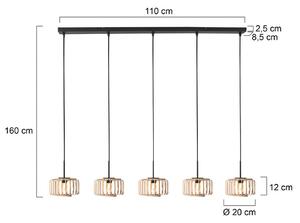 Steinhauer Lampa wisząca Breeza Beache, możliwość ściemniania, czarny, salon / jadalnia, metal