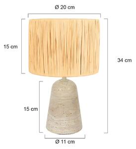 Anne Light Lampa stołowa Travino, kremowy / amber, salon / jadalnia, kamień