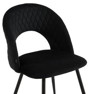 MebleMWM Krzesło welurowe czarne #66 | DC-6240