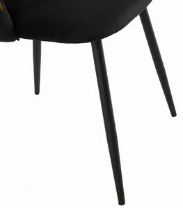 MebleMWM Krzesło welurowe czarne #66 | DC-6240