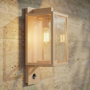 Lampa zewnętrzna z czujnikiem ruchu Ferda Lucande, możliwość ściemniania, kremowy / amber, aluminium, nowoczesny
