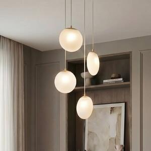 Lampa wisząca szklana Lunelle Lucande, możliwość ściemniania, salon / jadalnia, szkło, nowoczesny