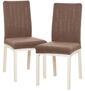Elastyczny pokrowiec na krzesło Magic clean brązowy, 45 - 50 cm, zestaw 2 szt