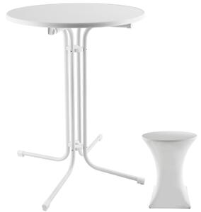 Tectake 405310 stół stojący eren składany z pokrowcem 90x110cm - biały