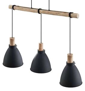 Lindby - Trebale 3 Lampa Wisząca Black/Wood