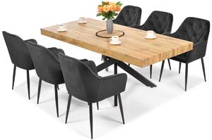 Zestaw mebli do jadalni 6-osobowy: stół rozkładany BOSTON i krzesła EMMA - czarny