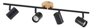 Lindby - Xiomara 4 Lampa Sufitowa Black/Light Wood