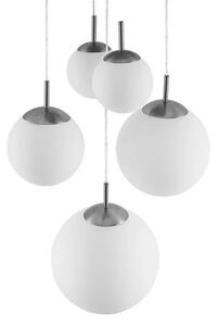 Lindby - Heleska 5 Round Lampa Wisząca Opal/Nickel