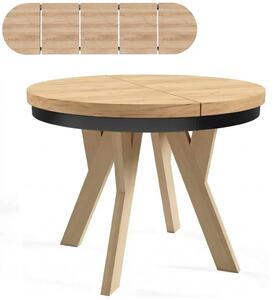 Stół 100/250 cm okrągły rozkładany, blat 3,6 cm, nogi Drewniane „ Y ” I ArtDHome
