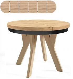 Stół 100/300 cm okrągły rozkładany, blat 3,6 cm, nogi Drewniane „ Y ” I ArtDHome