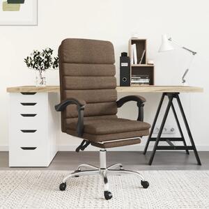 Rozkładane, masujące krzesło biurowe, brązowe, obite tkaniną