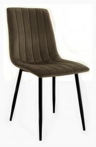 Krzesło do salonu Alan brązowe tapicerowane welur