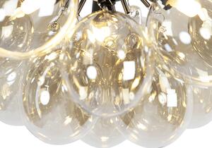 Designerski Plafon / Lampy sufitowe czarny szkło bursztynowe 3-źródła światła - Uvas Oswietlenie wewnetrzne