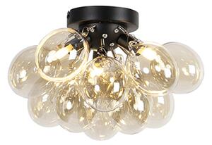 Designerski Plafon / Lampy sufitowe czarny szkło bursztynowe 3-źródła światła - Uvas Oswietlenie wewnetrzne