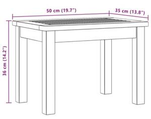 Stolik kawowy z litego drewna akacjowego rustykalny 50x35x36 cm
