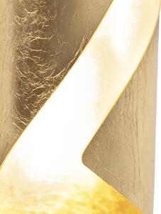 Retro Kinkiet / Lampa scienna złoty liść z włącznikiem - Belle Oswietlenie wewnetrzne