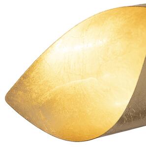 Retro Kinkiet / Lampa scienna złoty liść z włącznikiem - Belle Oswietlenie wewnetrzne