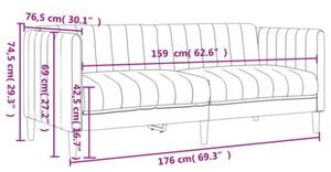 Sofa dwuosobowa, obita lnem