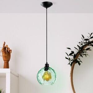 Lampa wisząca szklana Benek Opviq, możliwość ściemniania, zielony, salon / jadalnia, szkło, młodzieżowy