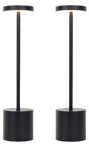 Zewnetrzna Set of 2 Outdoor Table Lamps Black Incl. LED and Dimmer Rechargeable - Dupont Oswietlenie zewnetrzne