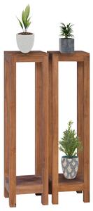 Stojaki na rośliny, 2 szt., 25x25x100 cm, lite drewno tekowe