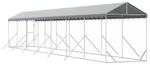 Kojec dla psa, z dachem, srebrny, 2x14x2,5m, stal galwanizowana