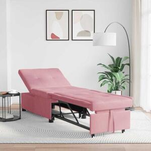 Nowoczesna sofa z funkcjÄ spania w rÃ³Å¼owym aksamicie
