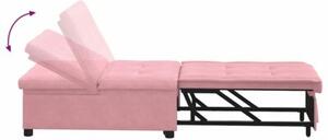 Nowoczesna sofa z funkcjÄ spania w rÃ³Å¼owym aksamicie