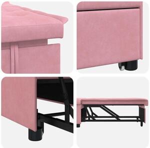 Nowoczesna sofa z funkcjÄ spania w rÃ³Å¼owym aksamicie