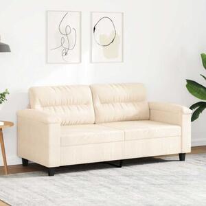 Sofa 2-osobowa, beÅ¼owy, 140 cm, tapicerowana mikrofibrÄ