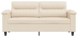 Sofa 2-osobowa, beÅ¼owy, 140 cm, tapicerowana mikrofibrÄ