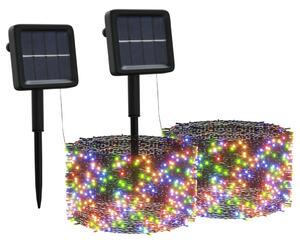 Solarne lampki dekoracyjne, 2 szt., 2x200 LED, kolorowe