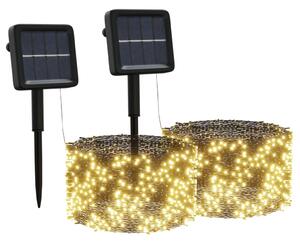 Solarne lampki dekoracyjne, 2 szt., 2x200 LED, ciepłe białe
