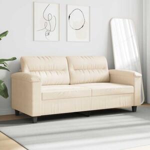 Sofa 2-osobowa, beÅ¼owy, 140 cm, tapicerowana mikrofibrÄ
