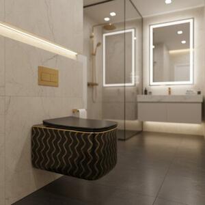 Miska WC wisząca Corciano Nexa 2 Midnight Gold Edition Czarno-Złota 51x34x35 cm